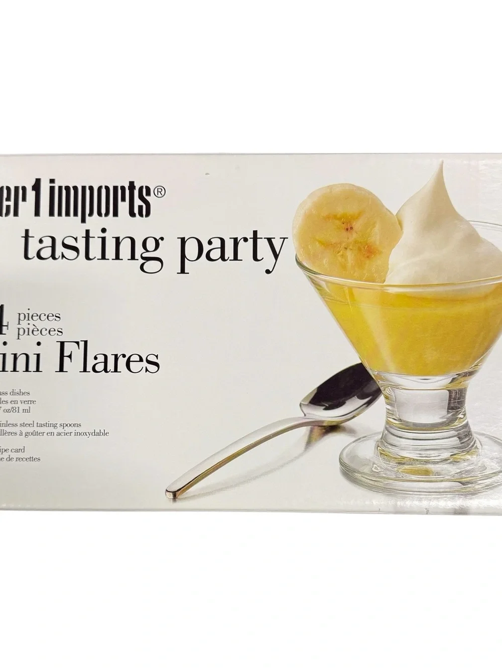 PIER 1 IMPORTS Tasting Party Mini Coupes 24 piece 12 Glass Dishes 12 Spoons New